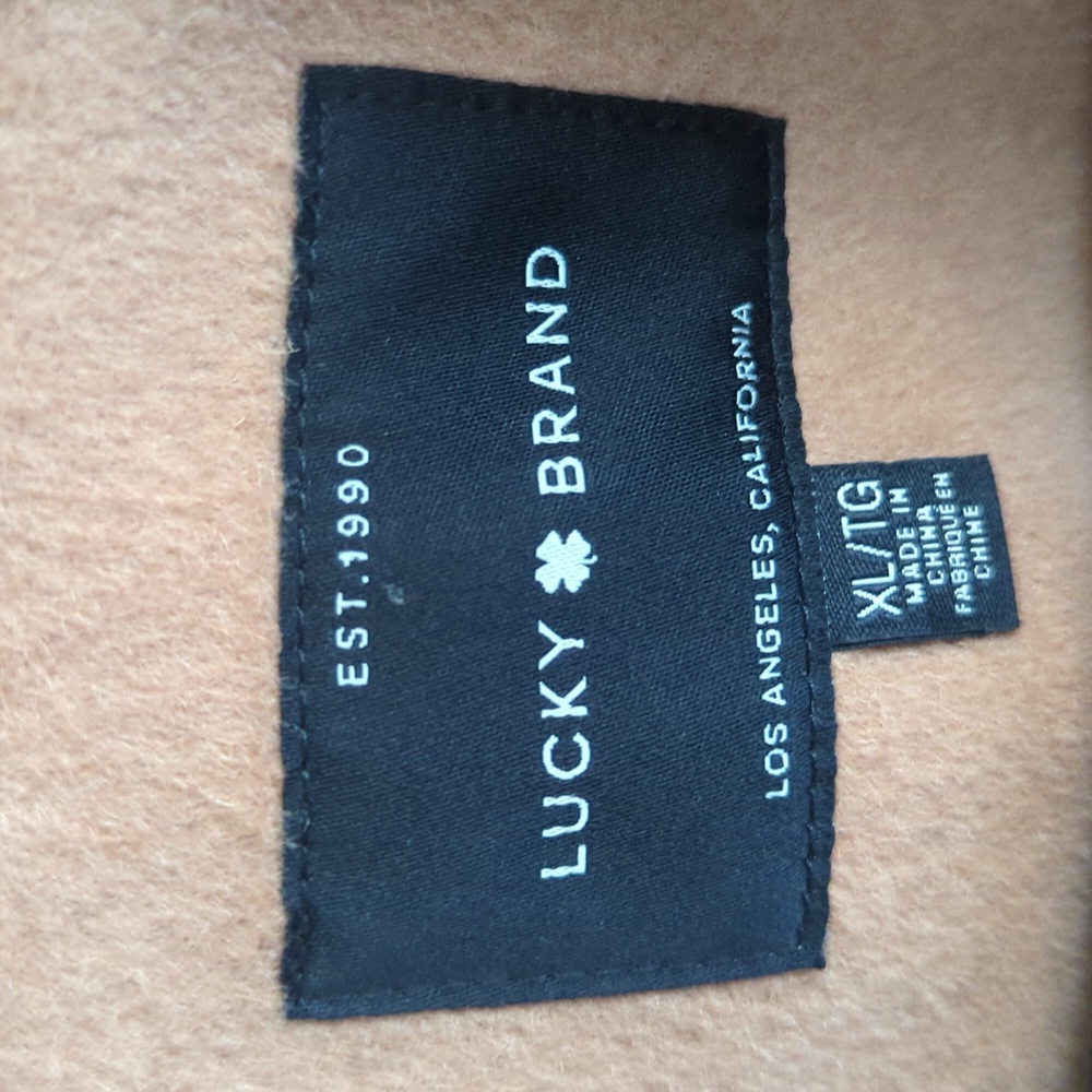 Lucky Brand Camel Wool Blend Wrap Trench Coat - Picture 7 of 7
